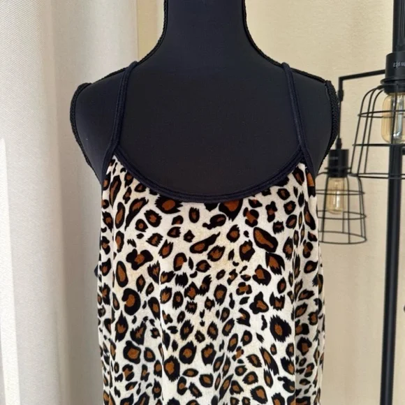 dELiA*s Leopard Velvet Mini Dress Y2K Plus Size 2X Slip Tank - Picture 3 of 7